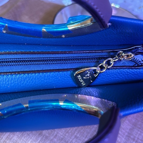 NWT Vegan Blue/Brown Crossbody. So amazingly soft. - Picture 8 of 11